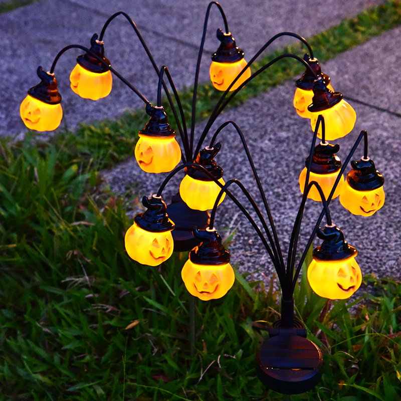 Halloween LED Pumpkin Lamp Outdoor Solar Ground Insert Light Decorative Lawn Light For Courtyard_voghion.com