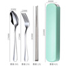 Handheld tableware stainless steel, street set, chopsticks for traveling, spoon, fork, 3 piece set, Birthday gift