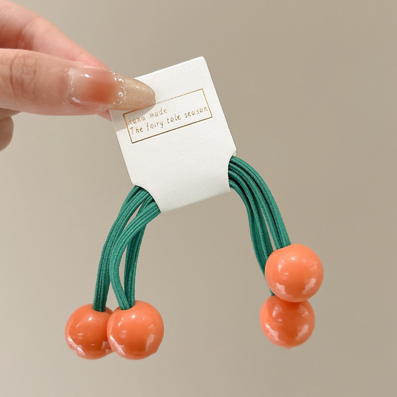 Cuerdas de cabeza de niños color caramelo doble anillo de cabello de cola de caballo larga cuerda de cabello bola de color tocado de cabello de niña