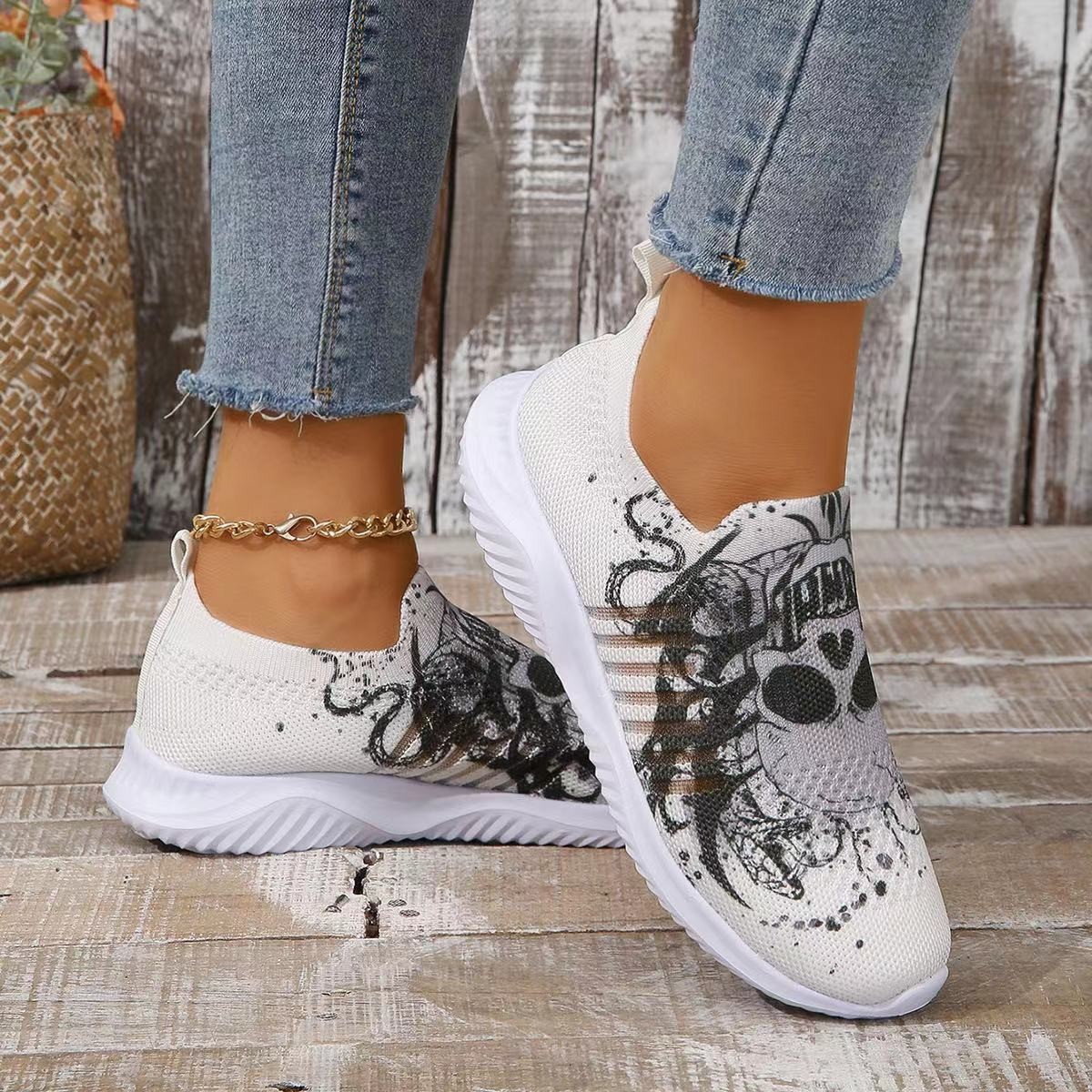 Damen Basketballschuhe Tennisschuhe Wanderschuhe Sneakers Canvas Gummisohle Leicht zu reinigendes Schuhwerk_voghion.com