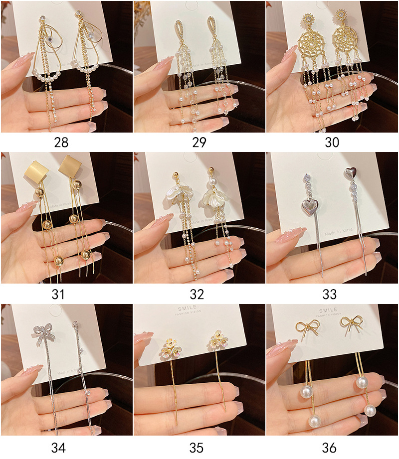 Fashion Flower Bow Knot Copper Inlay Artificial Pearls Zircon Drop Earrings 1 Pair