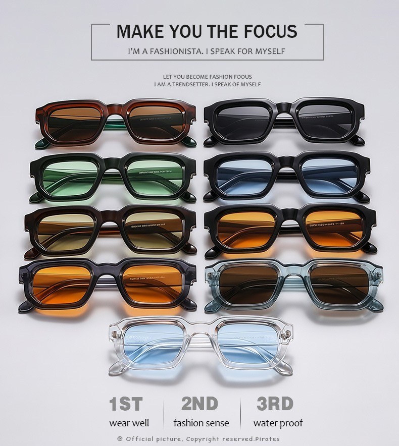 45g Weight Full Frame Glasses Structure Sunglasses Classification Ac, UV400 Protection Lens Material Square Glasses Style Outdoor, Travel, Beach Occasion Geometric Pattern All Seasons Season Unisex Gender Casual, Basic, Classic Style Style Casual Basic Classic Style Geometric Ac UV400 Protection Square Full Frame Women's Sunglasses 无