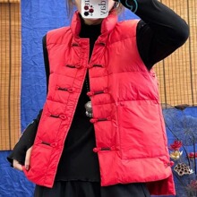 羽绒服女2022无袖马甲秋冬短款轻薄宽松休闲羽绒坎肩女款马夹外套