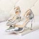 6777-2 in Europe and the sexy light pointed mouth high-heeled shoes nightclub show thin one word with sandals professional fine with OL for women's shoes