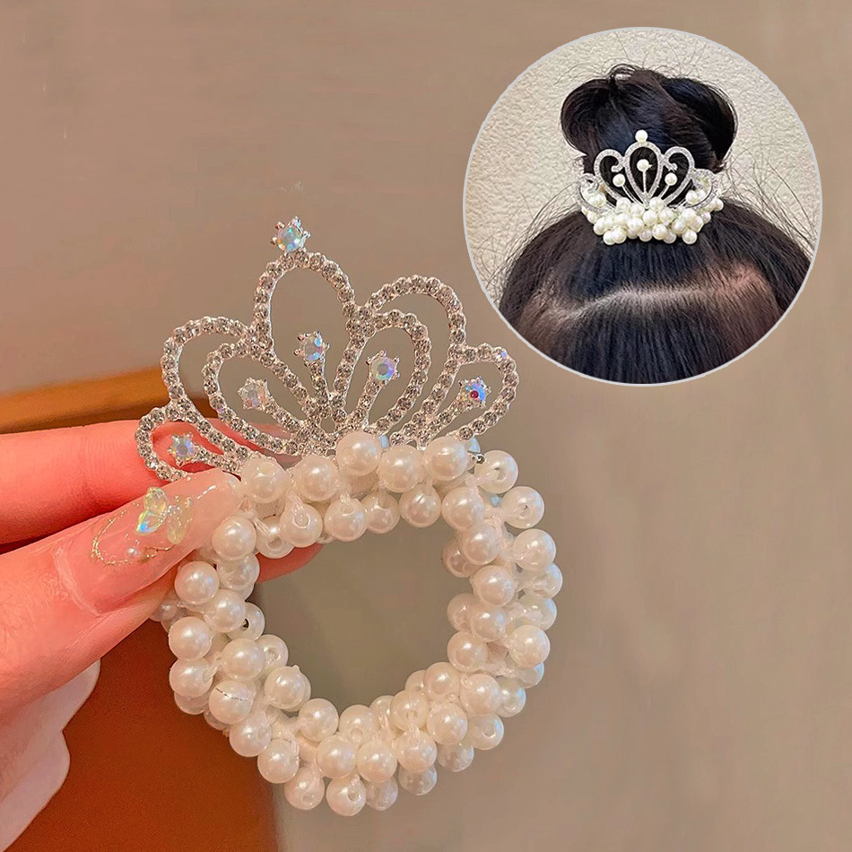 抖音可爱花朵发圈韩国儿童公主发饰头绳发绳宝宝盘发器发卡