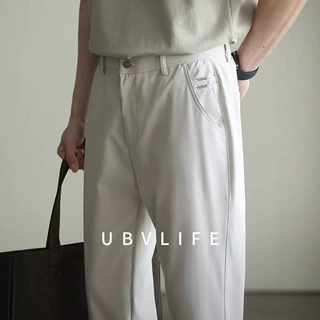 【商务休闲】垂感松紧腰锥形小西裤男士2026春夏季通勤休闲九分裤