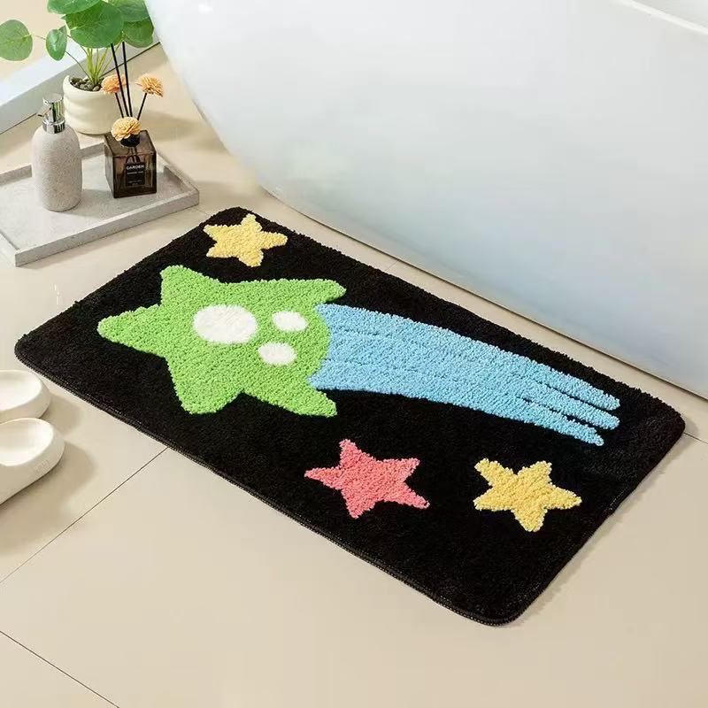 Cartoon Bathroom Non-Slip Floor Mat, Home Bedroom Faux Cashmere Skin-Friendly Floor Mat, Amazon Hot-Selling Foot Mat, In-Stock Dropshipping