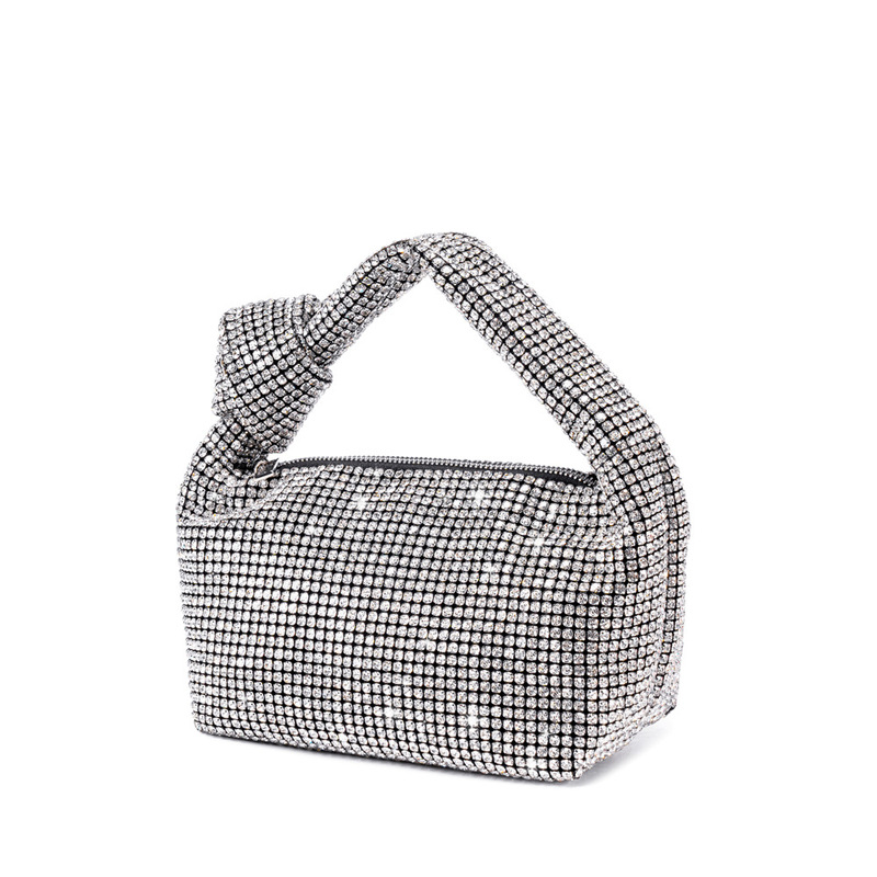 2023 Cross-border Women's Bag Rhinestone Evening Bag Large Diamond Knot Hand Bag Fashionable Full Diamond Underarm Bag Women's Bag Small Bag