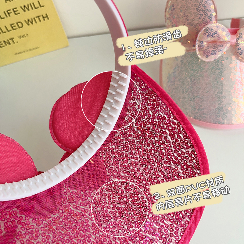Diadema a prueba de sol para niños verano transpirable sombrero para el sol hebilla de cabeza a prueba de rayos UV bebé gorra de pelo roto accesorios para el cabello superior vacío para niñas