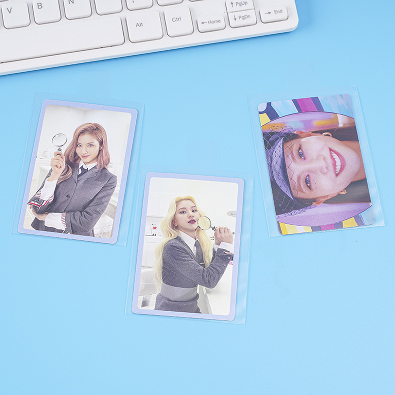 Royal Court 20 hilos 10 hilos asa tarjeta de mano cubierta de película bolsa de alta transparencia en relieve tarjeta de tarjeta bolsa de almacenamiento cubierta de tarjeta