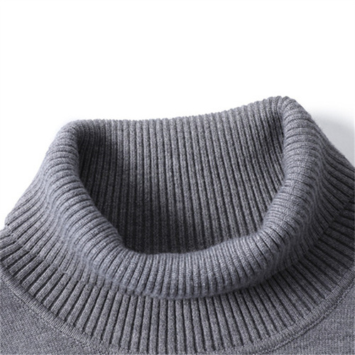 Autumn and Winter Leisure Men's Solid Color Hooded Sweater High Neck Men's Casual Knit Top