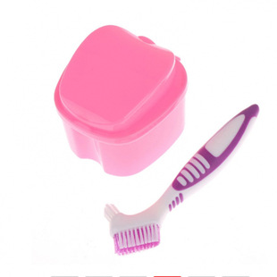 in stock Denture Box Denture Box Soft Hair Fake Toothbrush suit Denture Storage Box Denture Brush