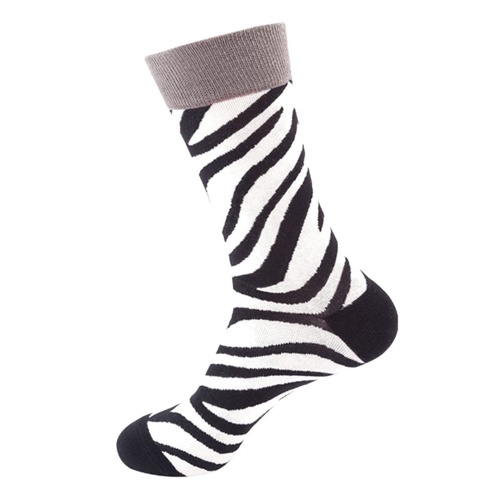 2025d Shark Bee Beast Men's Trendy Zebra Pattern Animal Mid-Calf Socks_voghion.com