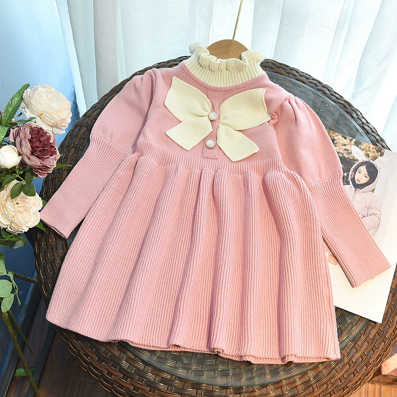 Autumn sweater, dress, colored thin knitted woolen girl's skirt, western style