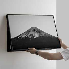 山水电表箱装饰画现代客厅轻奢配电箱遮挡挂画横款极简富士山挂画