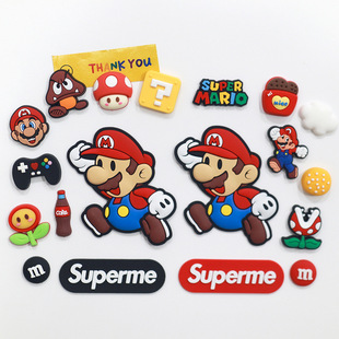 Super Mary Mario PVC Soft Glue Cartoon Game Phone Case Slippers Shoes Water Cup DIY Accessories