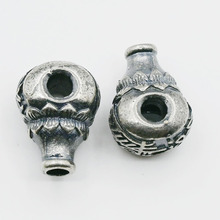 文玩莲花三通佛头隔珠九不掉色三七银diy 手工串珠手链手串饰品配