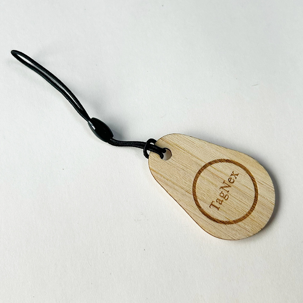 可生物降解NFC木质钥匙扣激光雕刻LOGO射频卡