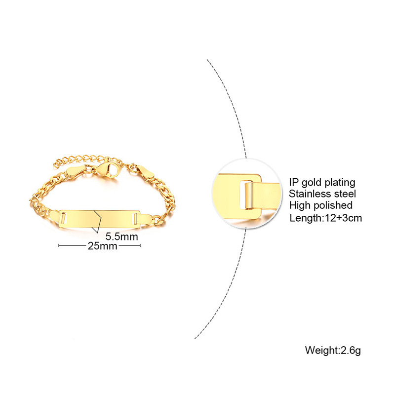 Simple Style Geometric 201 Stainless Steel Plating 18K Gold Plated Kid'S Bracelets display picture 2