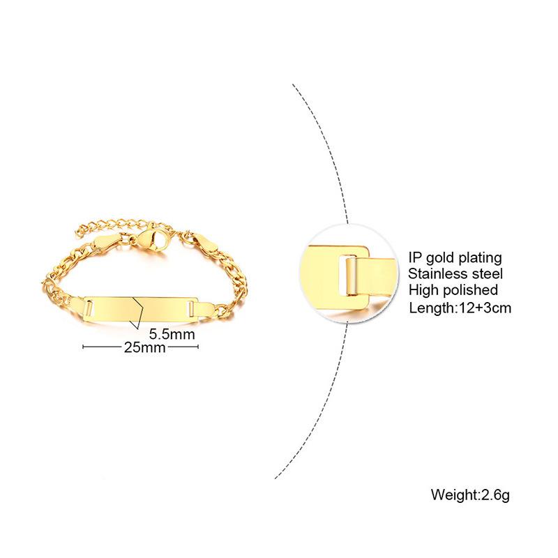 6g Weight Vacuum Plating Gold Plating Process 18K Gold Plated Plating Material Bracelets Classification 201 Stainless Steel Chain Material Daily Occasion 201 Stainless Steel Material Geometric, Customization Laser Engraving Pattern Men's Gender Plating Design Simple Style Style Men's Simple Style Bracelets Geometric Customization Laser Engraving 201 Stainless Steel Vacuum Plating 18K Gold Plated Chain 1