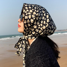 女士丝巾夏季防晒包头帽户外防风海边沙滩遮阳薄帽子式多功能纱巾