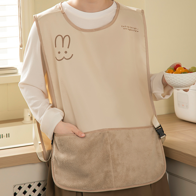 Apron wholesale new kitchen household waterproof oil-proof hand-wiping waistcoat sleeveless gown cooking catering waistcoat