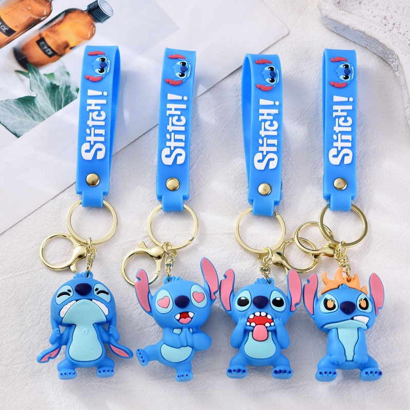 Cartoon Love Stitch Keychain Pendant Creative Flame Stitch Keychain Men's and Women's Bag Pendant Wholesale
