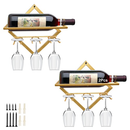Creative iron wine rack wall hanging wine glass rack upside down home wall goblet wall wine bottle rack decoration