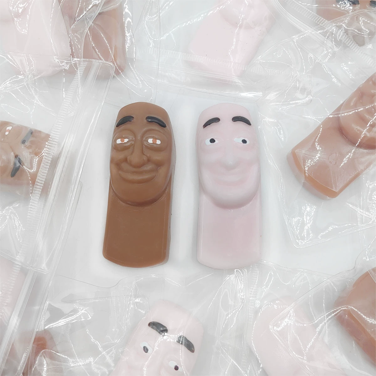 Antistress Slime Toy stick man, PVC bag packaging, optional syringe, brown or pink (0.2879 kg)