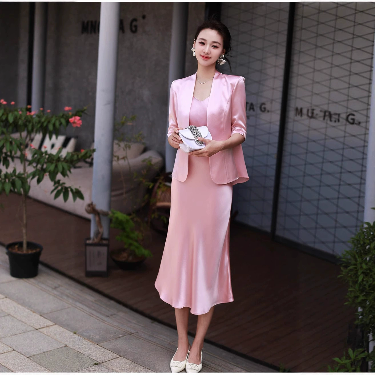 Европейский женский весенне-летний ацетатный блейзер-комбинезон, модный элегантный профессиональный комплект из двух предметов, трендовый