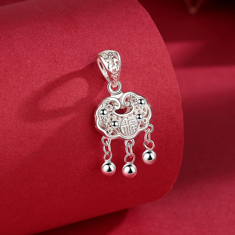 Серебряный замок подвеска ожерелье