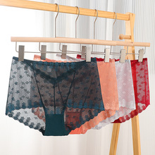 瀚纺超柔蕾丝内裤女大码高腰胖MM性感透明网纱女士内裤厂家直销