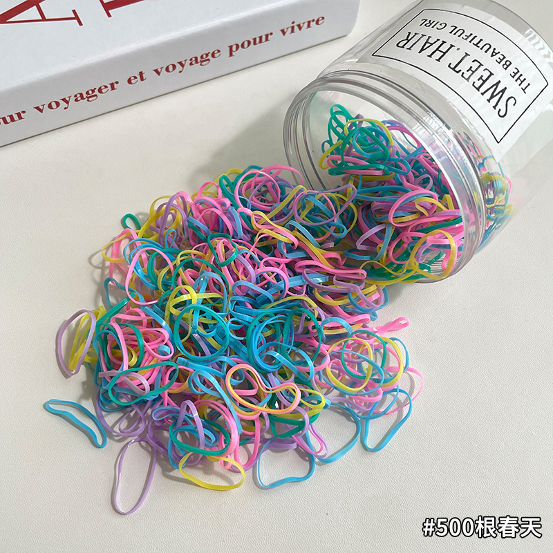 Anillo de cabello desechable correa de goma niñas no lastimar cabello pequeño viento fragante duradero delgado engrosar la cuerda de cabello anillo de cabello bolsa de adornamiento para el cabello