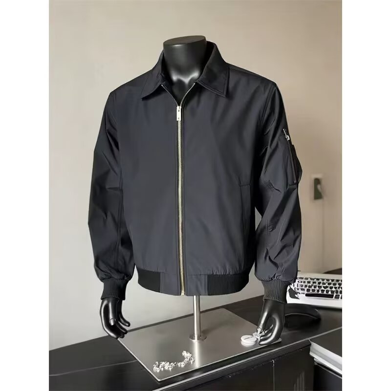 潮青少年飞行员夹克外套秋季新款外套美式高街翻领棒球服外穿男款