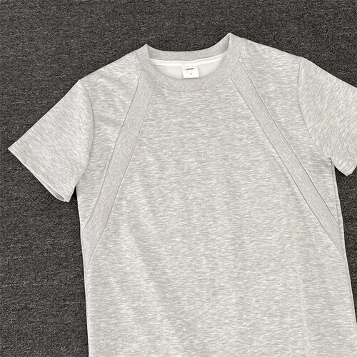 High-quality American straight shoulder T-shirt base space cotton loose short-sleeved summer box stiff half-sleeve men's T-shirt