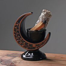 跨境中东风格雕花金属月牙烛台月亮阿拉伯家居圣木鼠尾草线香炉