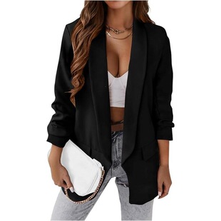 F 77003 Autumn Solid Color Blazer Jacket ��ɫС���b ��