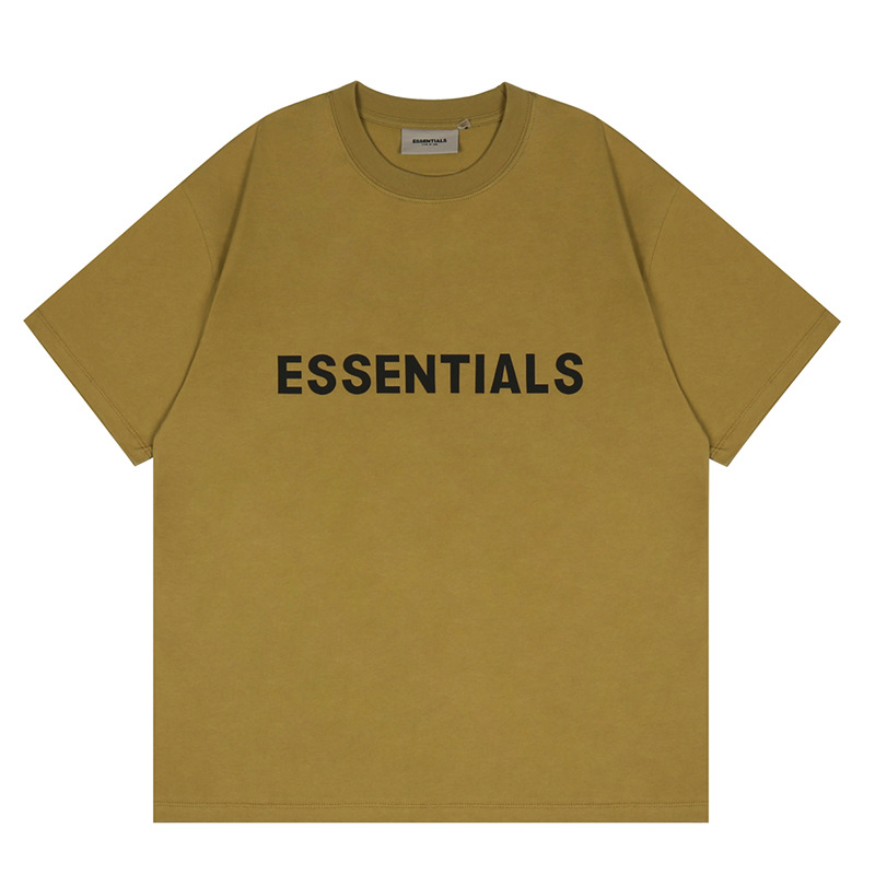 FOG multilínea ESSENTIALS HHH letras de silicona en el pecho suelta High Street verano camisetas de manga corta para hombres y mujeres marca de moda