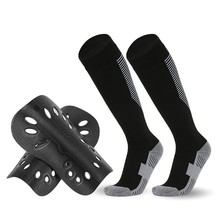 跨境足球袜组合套装儿童男女彩纹防滑专业运动袜子护腿板厂家直销