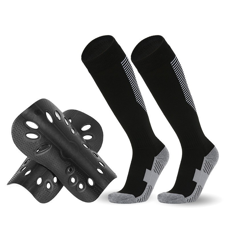 Foreign Trade Football Socks Set for Children, Boys and Girls, Colorful Non-Slip Professional Sports Socks with Shin Guards, Long Tube Socks