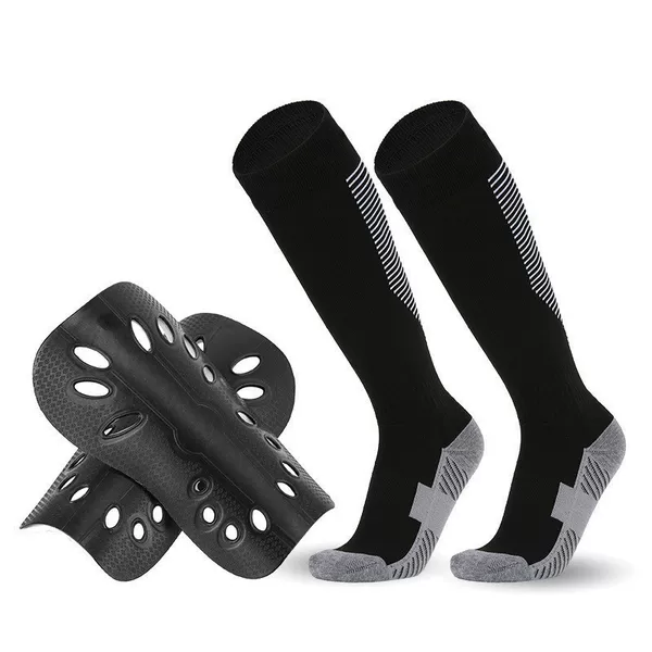 Foreign Trade Football Socks Set for Children, Boys and Girls, Colorful Non-Slip Professional Sports Socks with Shin Guards, Long Tube Socks