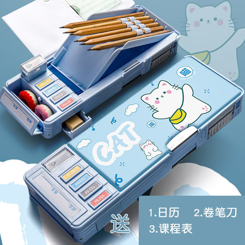 Espacio Astronauta papelería caja Escuela Primaria niños y niñas botón Oficina Almacén multi-función deformación lápiz caso tijeras