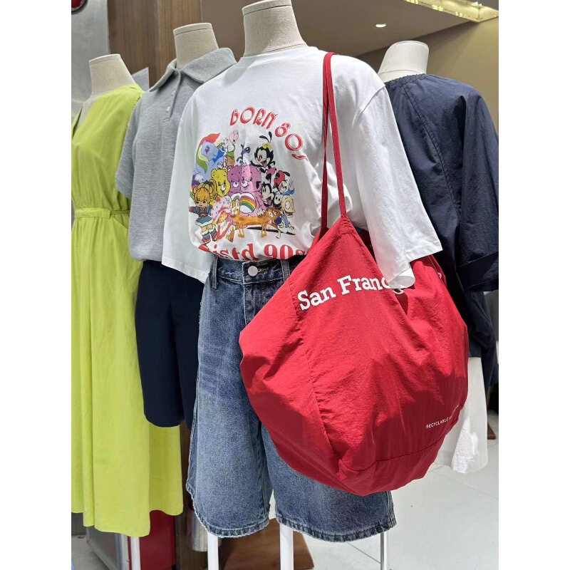 South Korea Dongdaemun SAN Summer New Arrival Large Capacity Canvas Bag Women's Ins Niche Portable Shoulder Bag