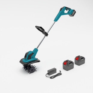21V Lithium Battery Micro Tillage Machine High Power Electric Tiller Household Tillage Plowing Machine Cross-Border Factory Direct Sale