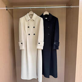 2025秋冬新款优雅气质随性极简顺滑垂感精致通勤排扣大衣外套