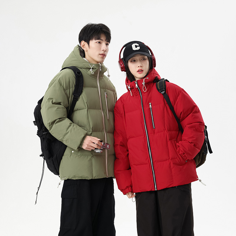 국경 간 아마존 2024 겨울 새로운 양면 착용 기모 두꺼운 커플 코튼 패딩 재킷 겨울 남자 툴링