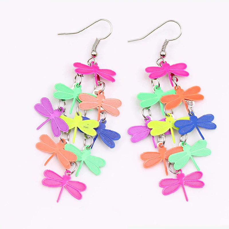 Fashion Earrings, long dangle multicolor 12 cm, lightweight 7 g accessory
