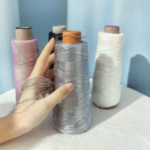 100克网红银色包芯纱Feve同款闪银特色编织线碎银线diy手工钩织包