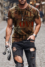 亞馬遜夏季新款跨境歐美骷髏頭系列3D印花男士復古休閑短袖T恤