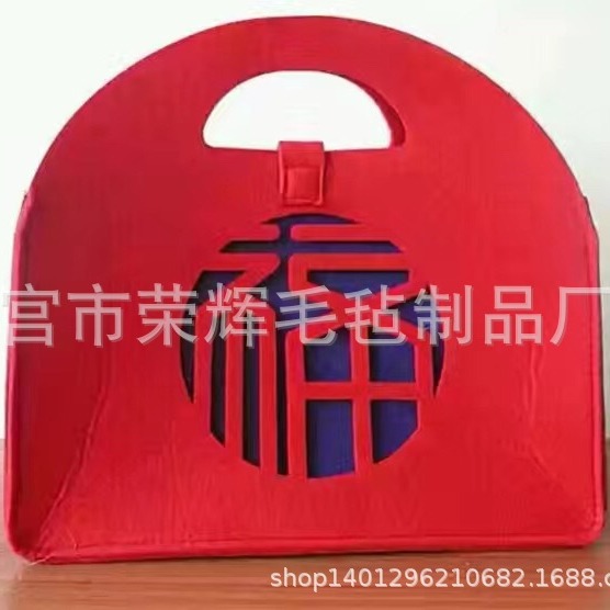 厂家批发羊毛毡包时尚化妆包礼品促销品牌手提包质量保证可印logo